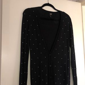 V-Neck Pearl Cardigan